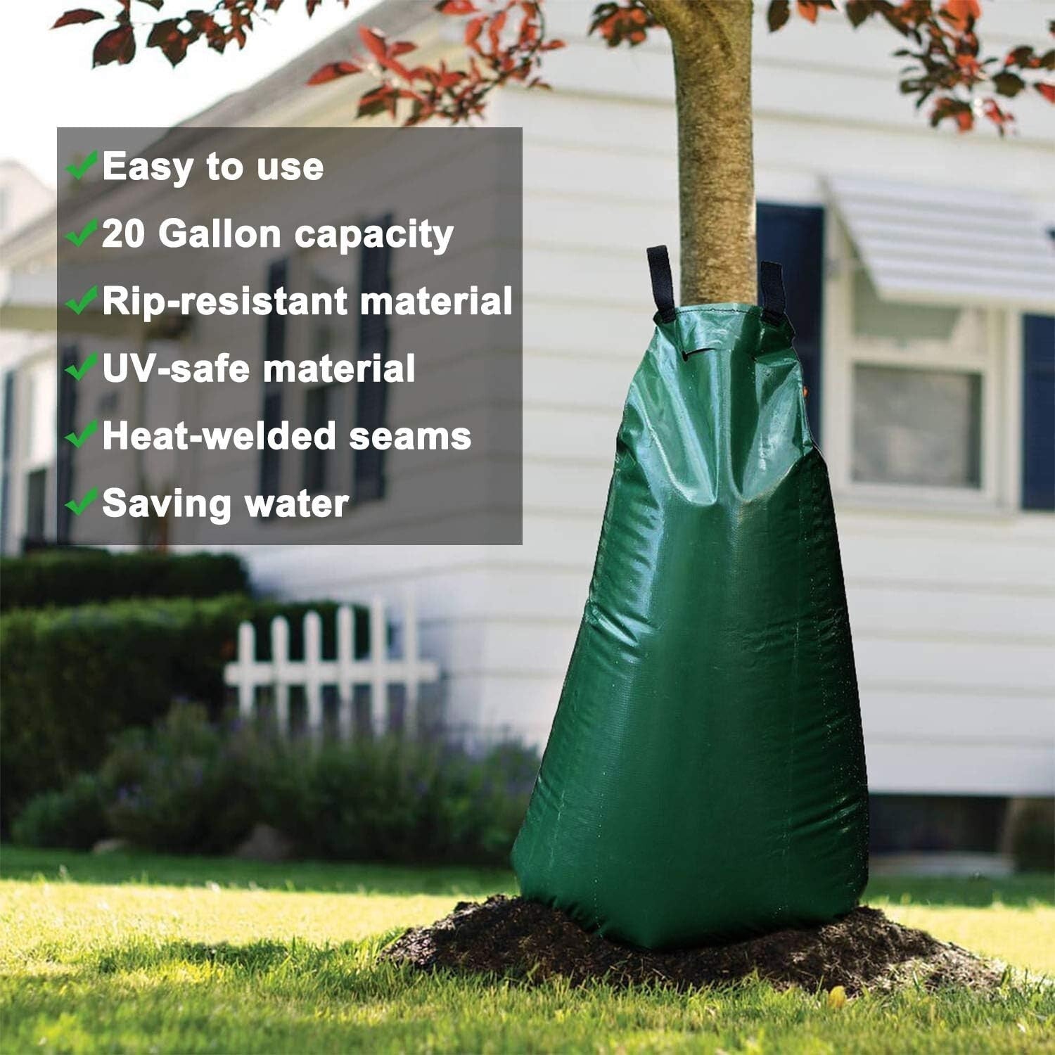 Efficient 20 Gallon PVC Tree Watering Bags - Reusable Drip Irrigation Set of 5