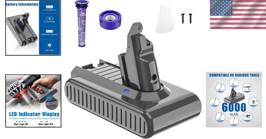 Reliable 21.6V V6 Battery Replacement - Safe, Easy Installation for Your Vacuum