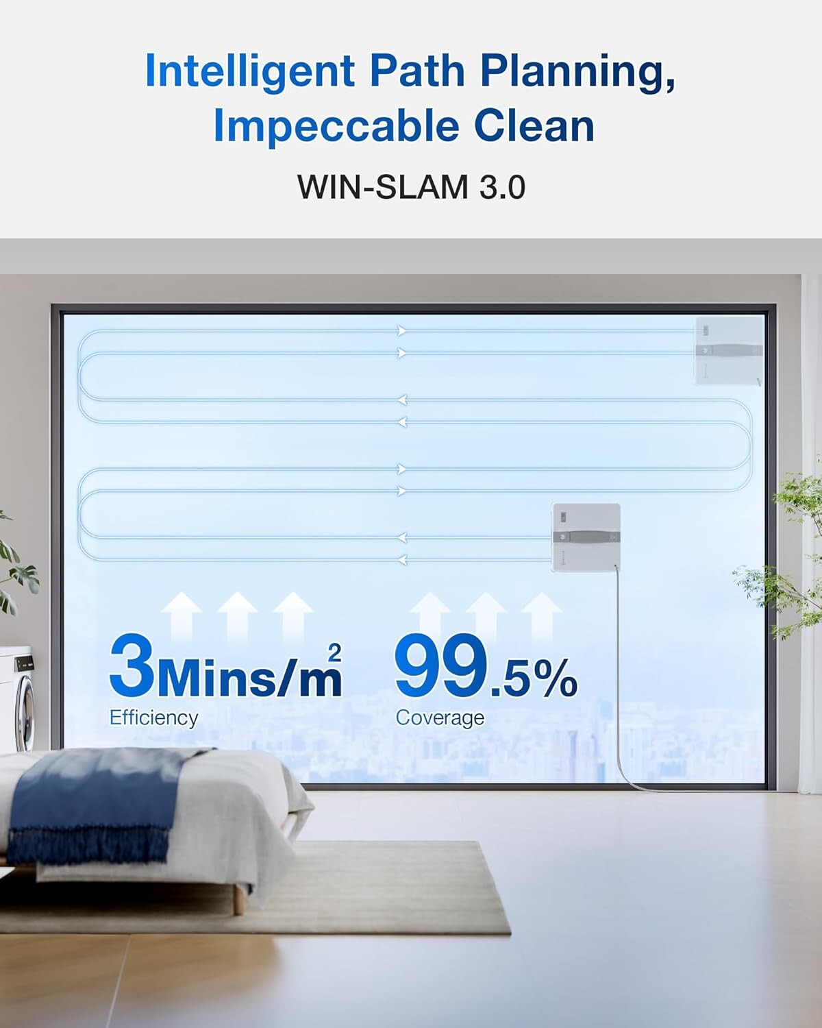 Effortless Cleaning with Ultrasonic Window Robot - Compact & Intelligent Design