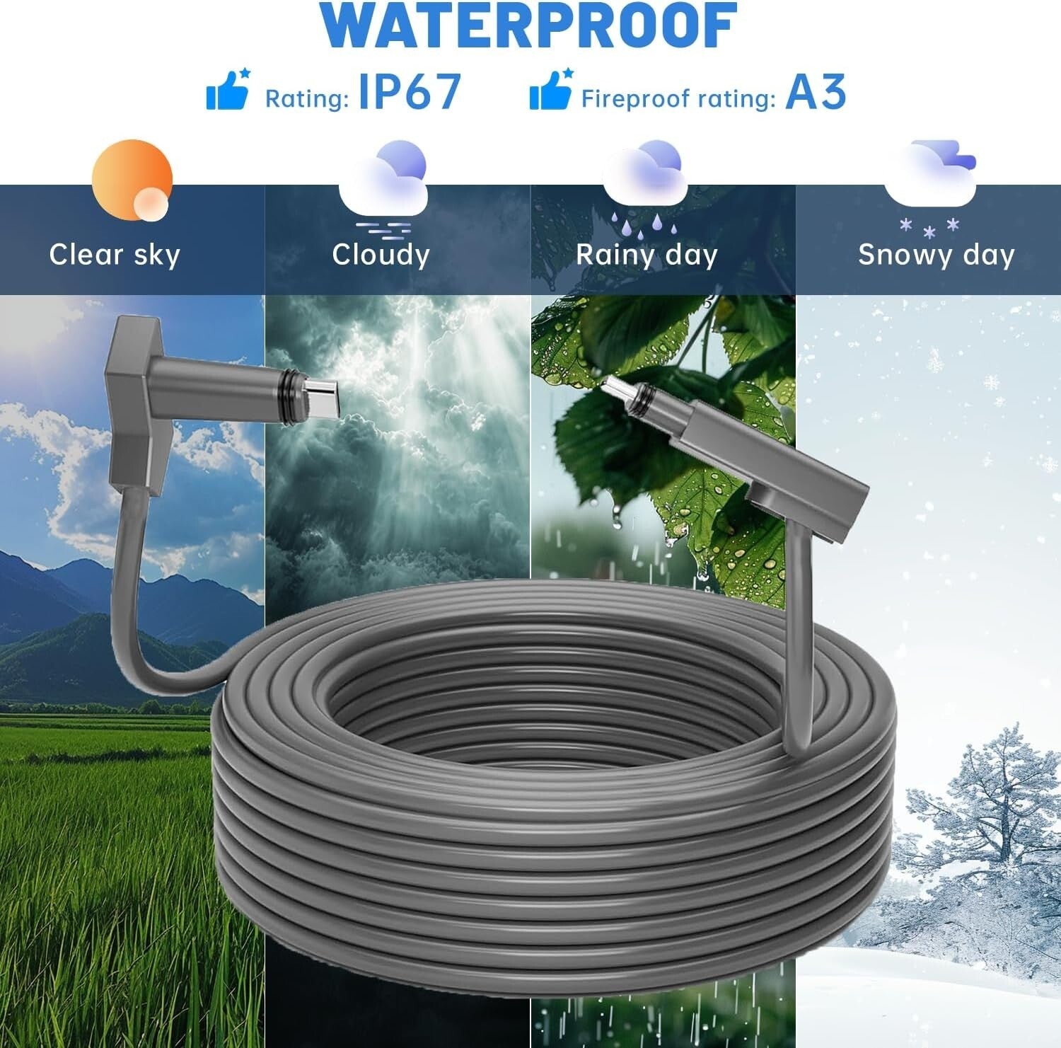 All-Weather 50FT Starlink Gen 2 Cable - Flexible & Durable for Fast Streaming