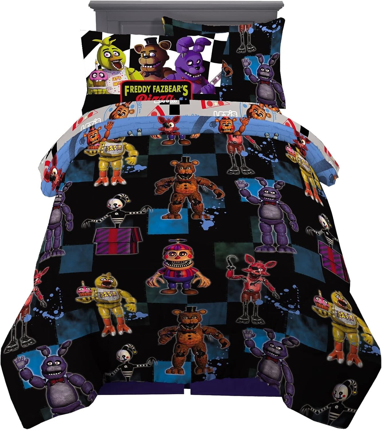 Cozy Reversible 5 Piece Kids Bedding Set - Five Nights At Freddy's Twin Size