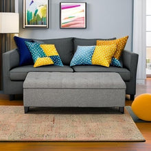 Load image into Gallery viewer, Pillow Soft Grey Fabric Ottoman with Hidden Storage - Perfect for Any Room