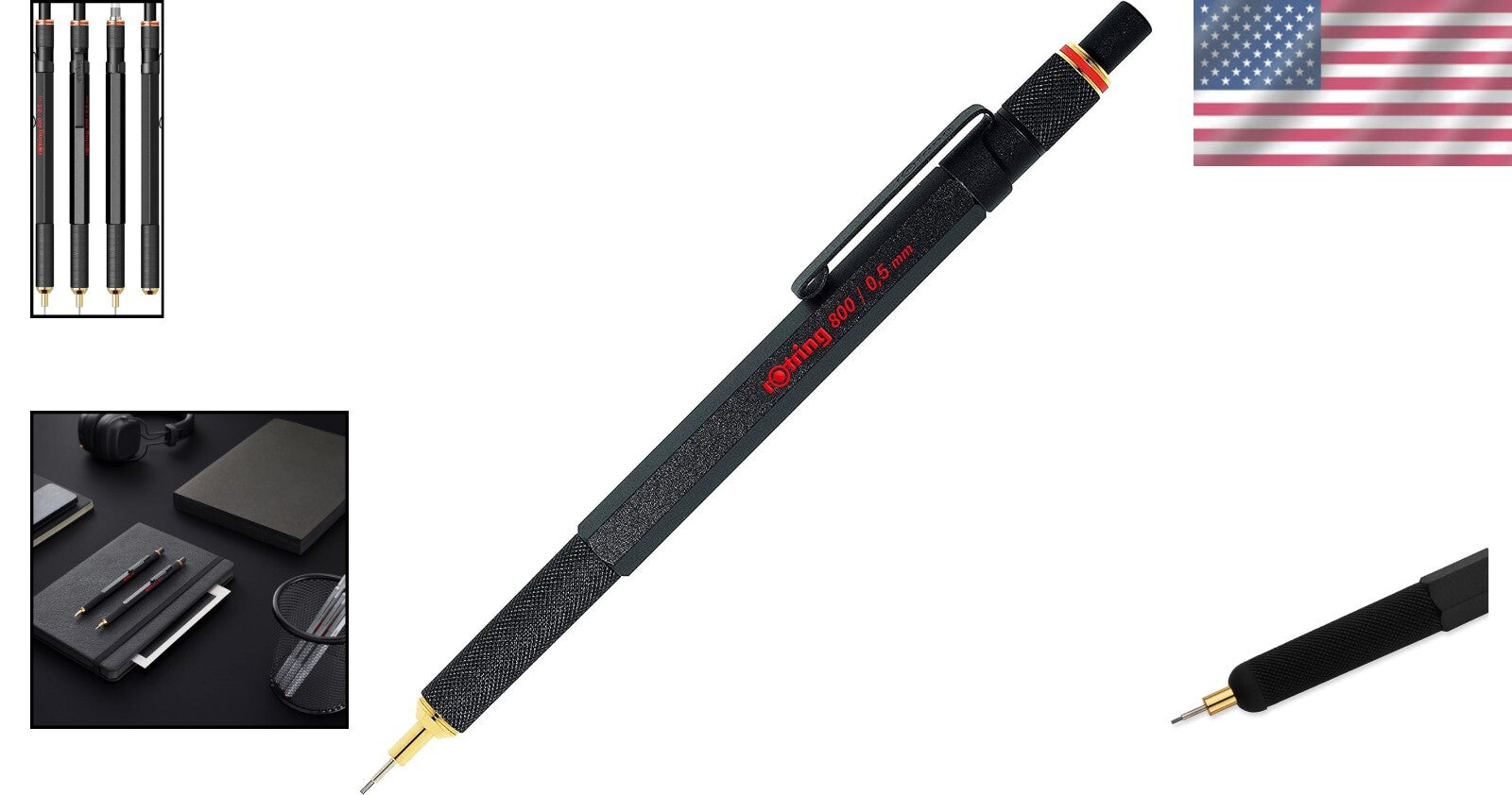 800 Retractable Mechanical Pencil - Ergonomic Metal Design with Built-in Eraser