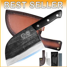 Load image into Gallery viewer, Handmade Serbian Chef Knife - 6.7 Inch Full Tang with Portable Leather Sheath