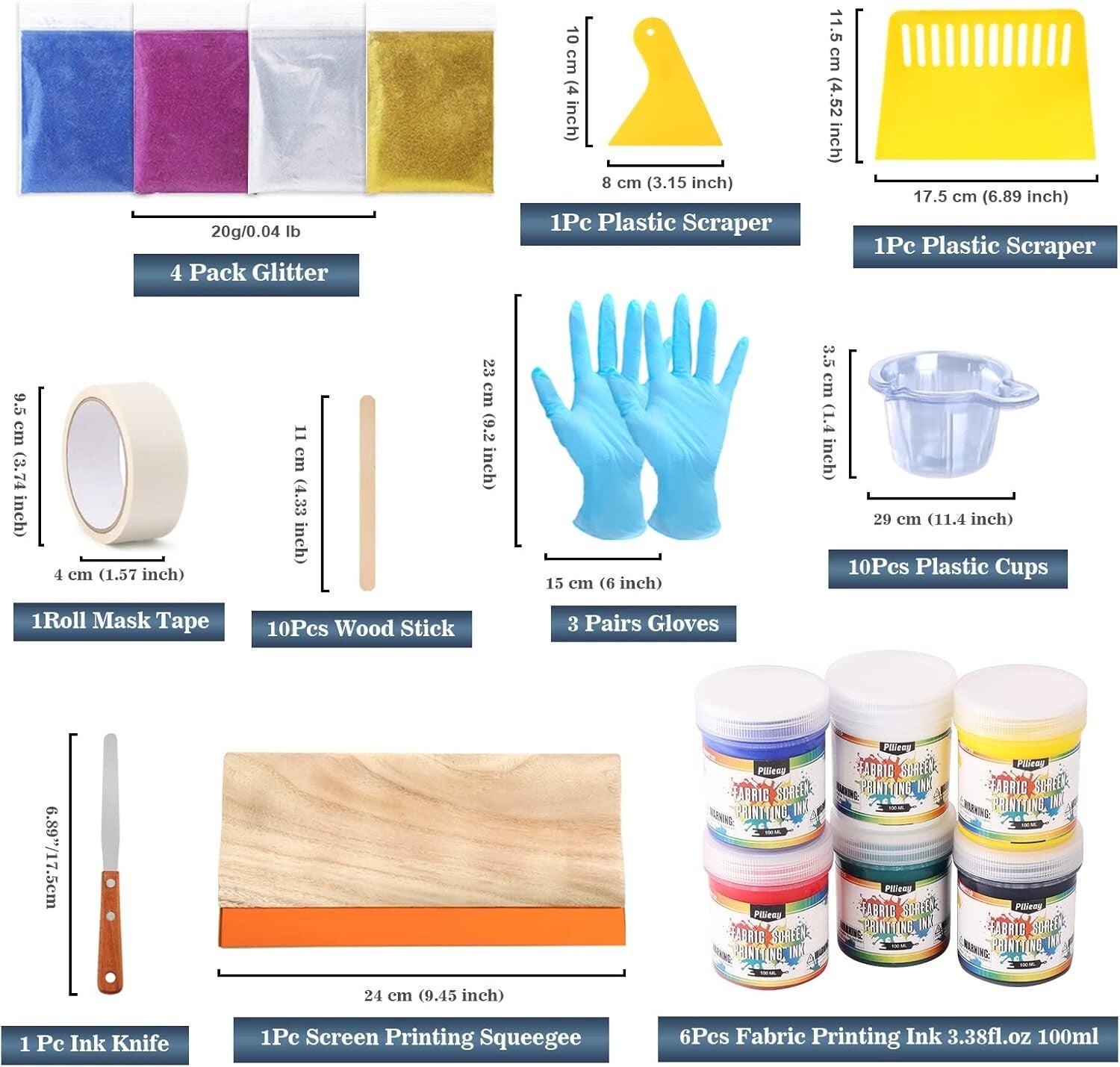 Creative 60-Piece Screen Printing Set with LED Lamp & Complete Accessories