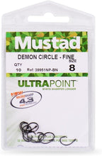 Load image into Gallery viewer, Demon Perfect Inline Circle Hook - 1X Fine Wire Fishing Hook, Wide Gap Design
