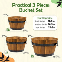 Load image into Gallery viewer, Set of 3 Durable Acacia Wood Flower Boxes with Ergonomic Handles &amp; Drainage