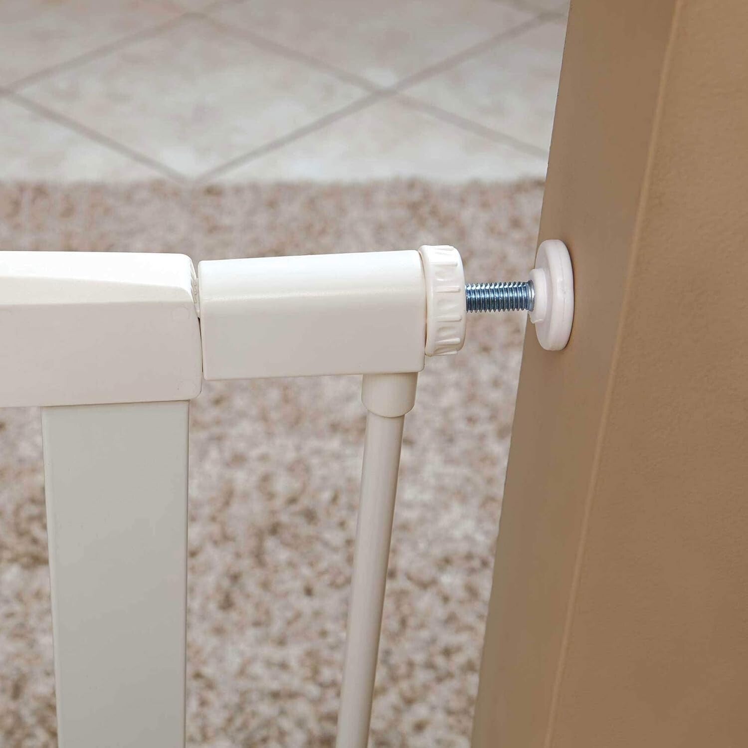 Elegant 39-Inch Walk-Through Pressure Mounted Steel Dog Gate with Extensions