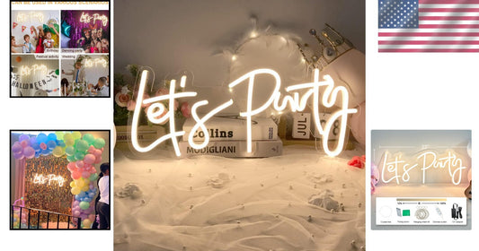 Dimmable LED Let's Neon Sign 23"X10" - Perfect for Events & Celebrations