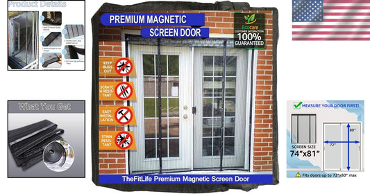 Durable Double Door Magnetic Screen Curtain - No Tools Required, Easy Setup