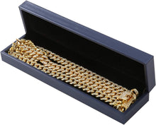 Load image into Gallery viewer, Iced Out Cuban Link Necklace and Bracelet Set - 18K Gold Plated for Men