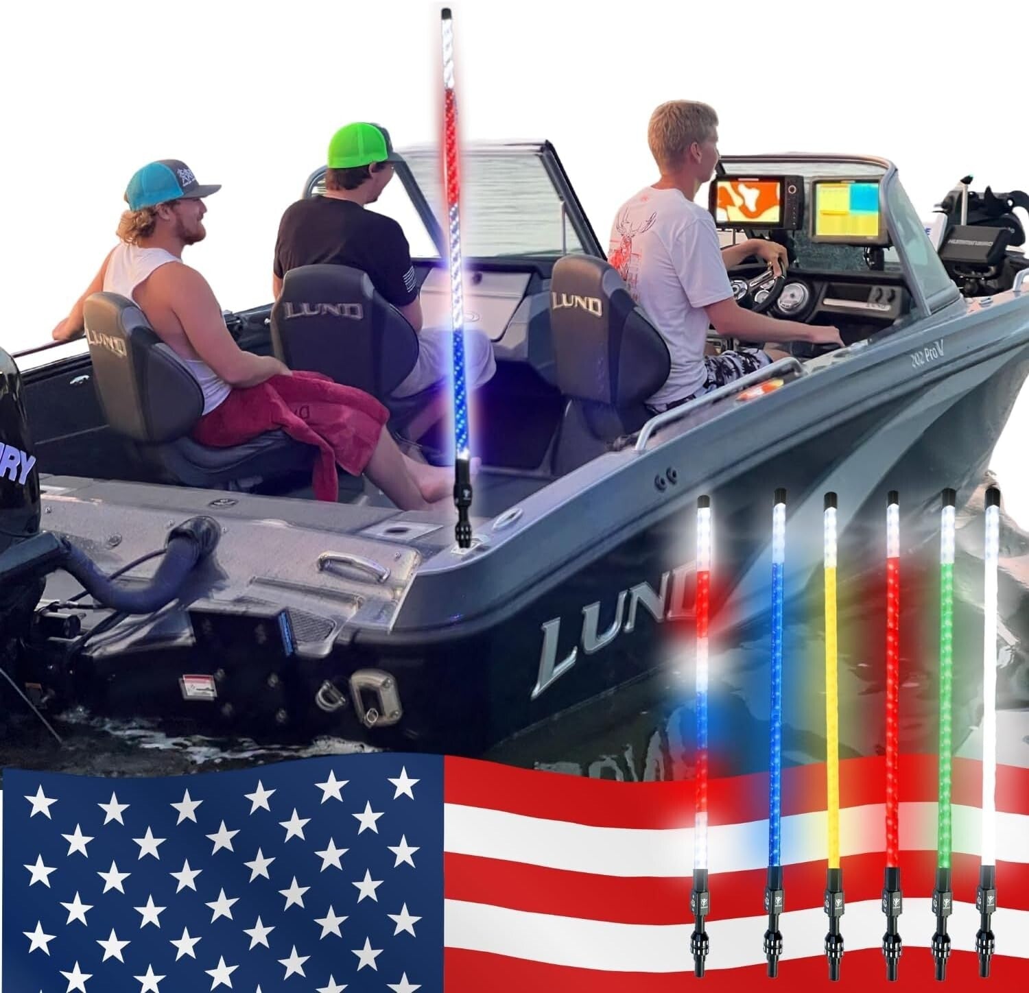 4ft Waterproof LED Boat Lights with Remote Control - Perfect for Holiday Fun