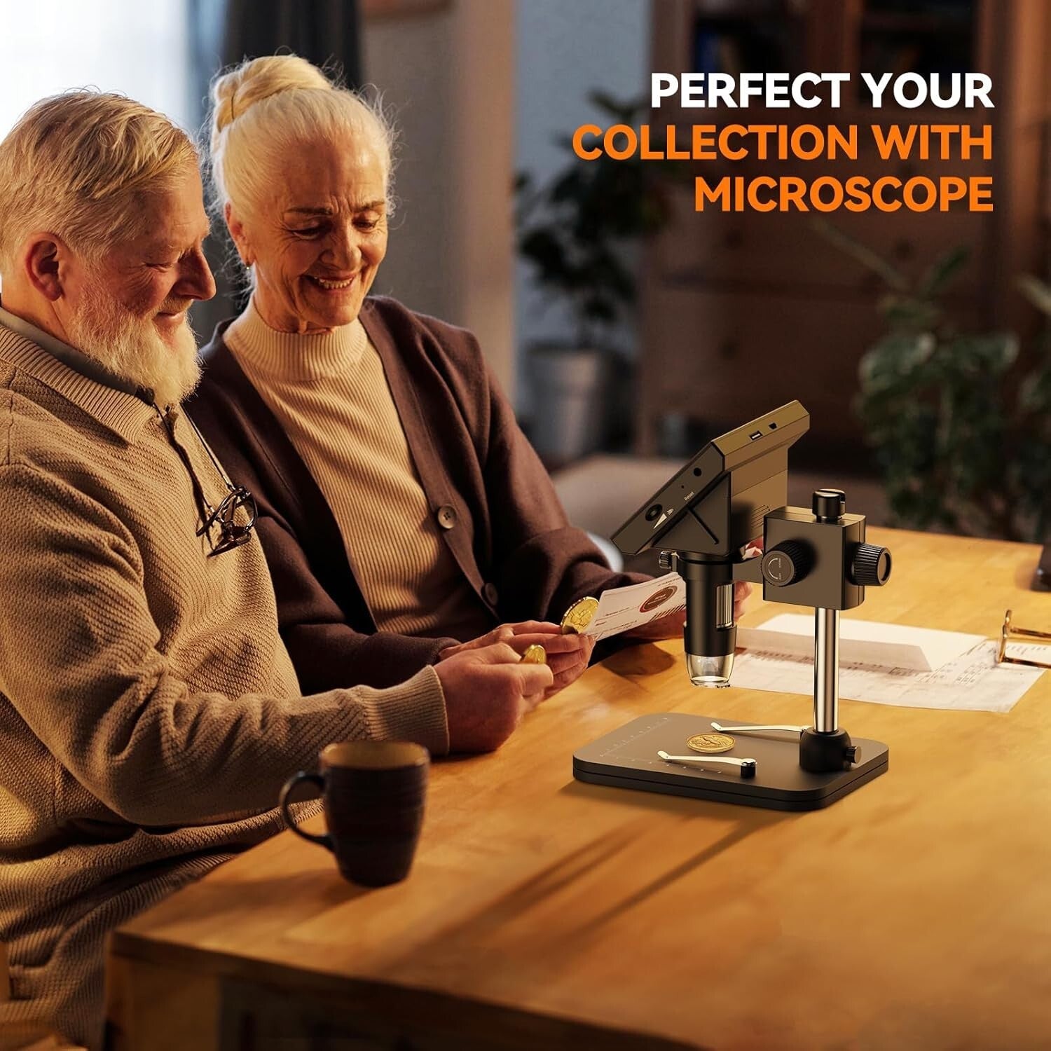 Rechargeable Digital Microscope with Adjustable Stand and Enhanced LED Lighting