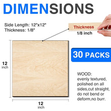 Load image into Gallery viewer, Versatile 30 PCS Basswood Sheets 12"x12" - Ideal for Engraving &amp; Model Making