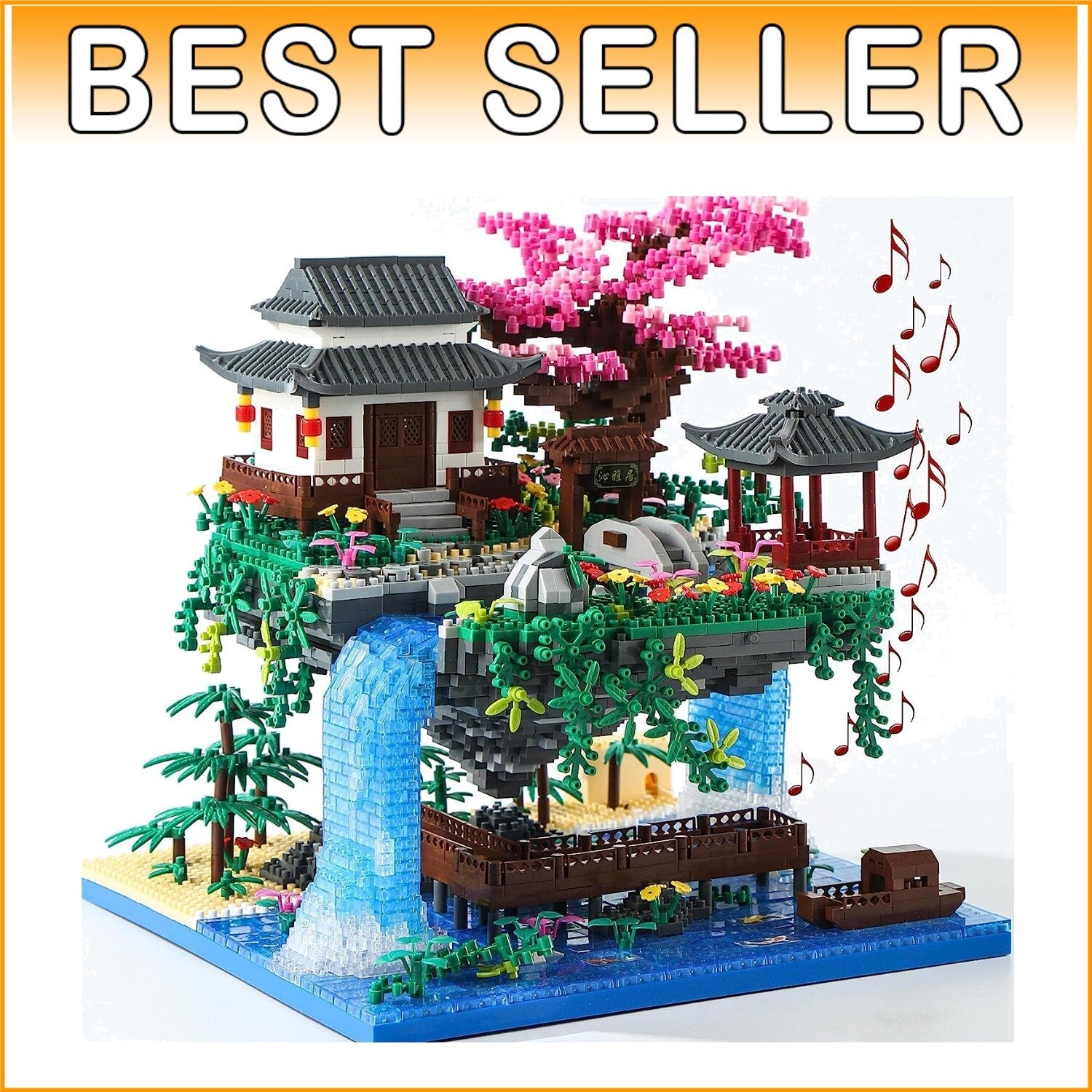 Cherry Blossom Tree Building Set (3320 pcs) with Music - Stunning Gift Box