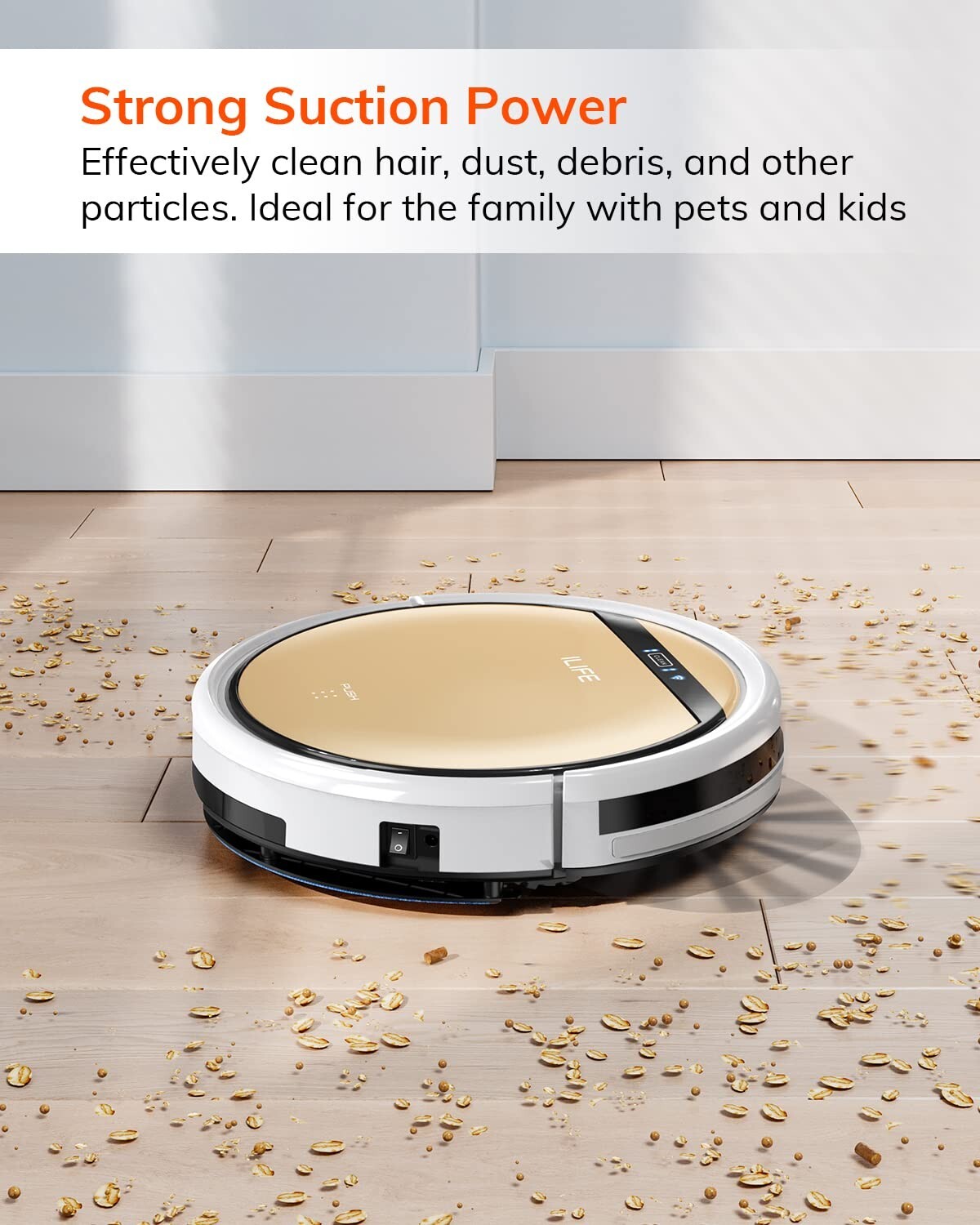 Slim Design Robot Vacuum & Mop Combo – Automatic Cleaning for Hard Floors & Pets