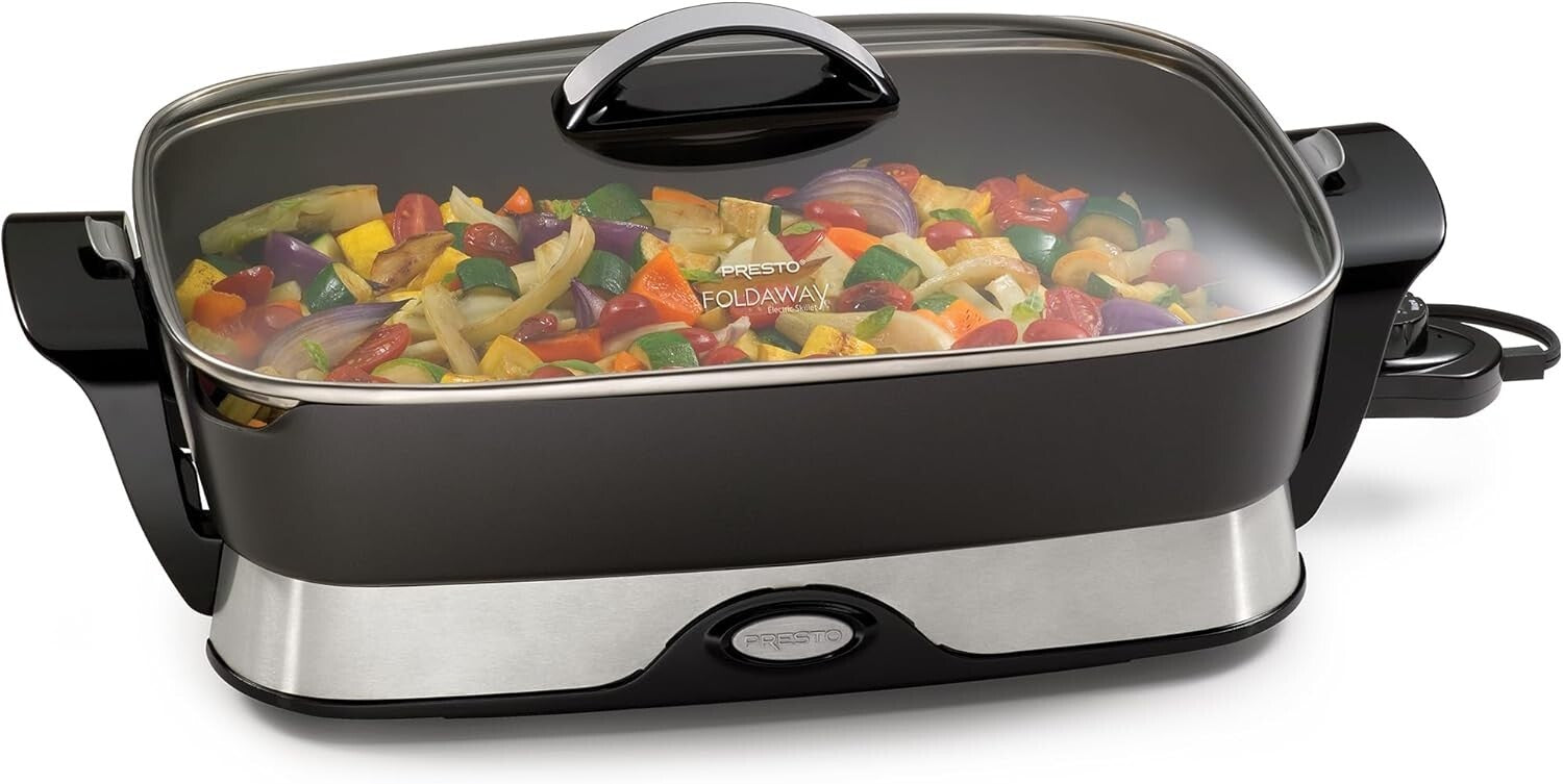 16-Inch Multi-Function Electric Skillet with Cool Touch Handles - Easy Storage