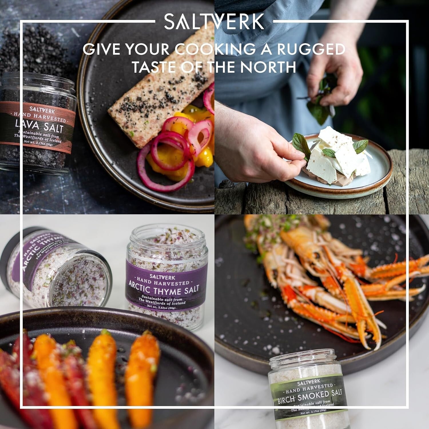 Elevate Your Meals - Premium Sea Salt Gift Set of 4 Unique Icelandic Flavors