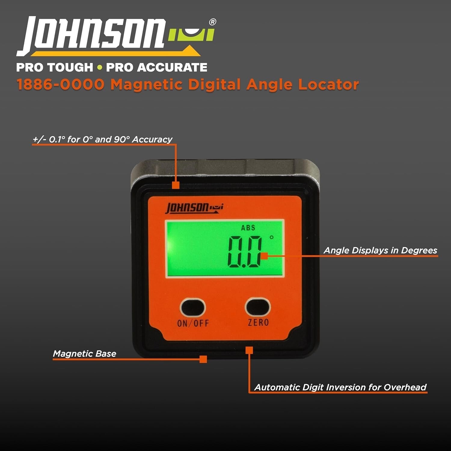 2-Button Magnetic Digital Angle Locator - Accurate Pitch Measurement Tool