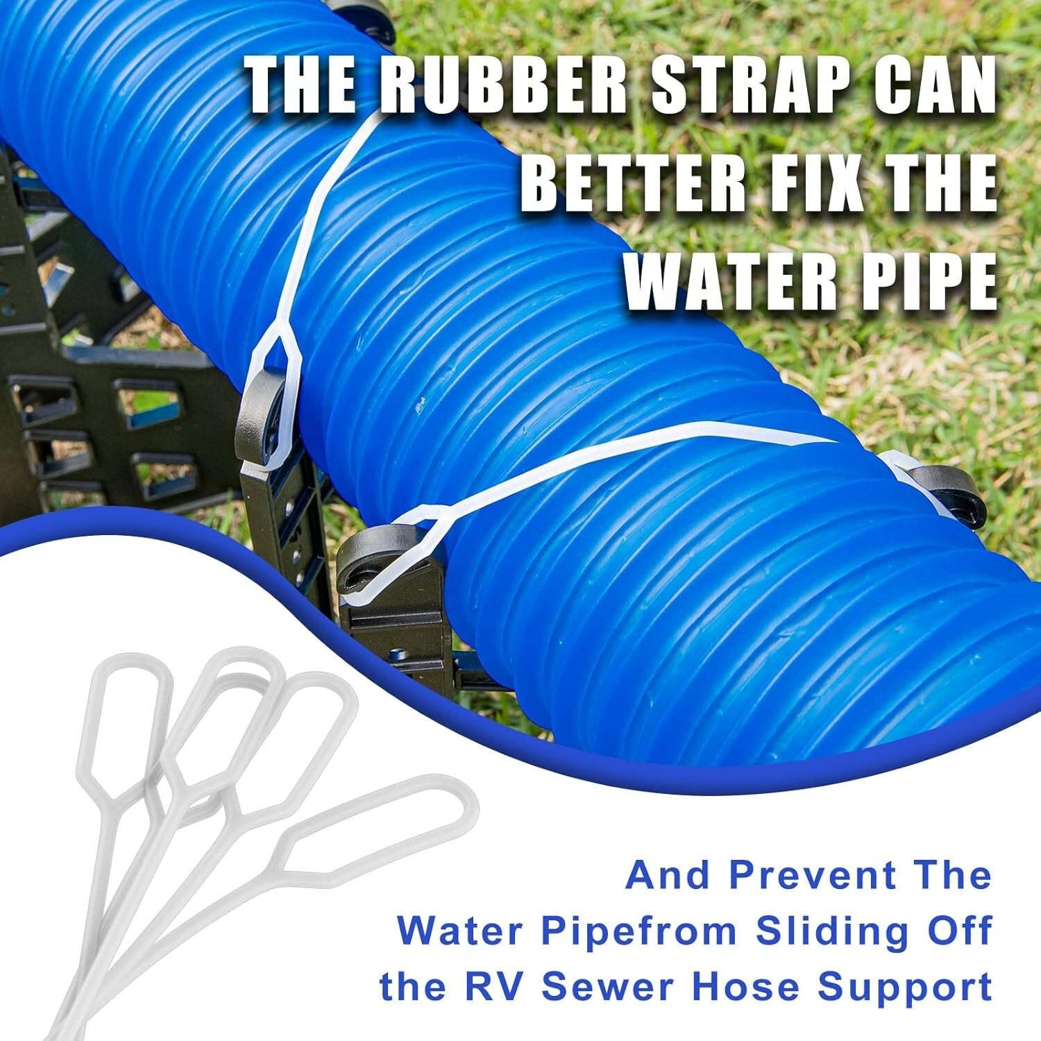 Efficient 20ft Height-Adjustable RV Sewer Hose Support, Black ABS Material