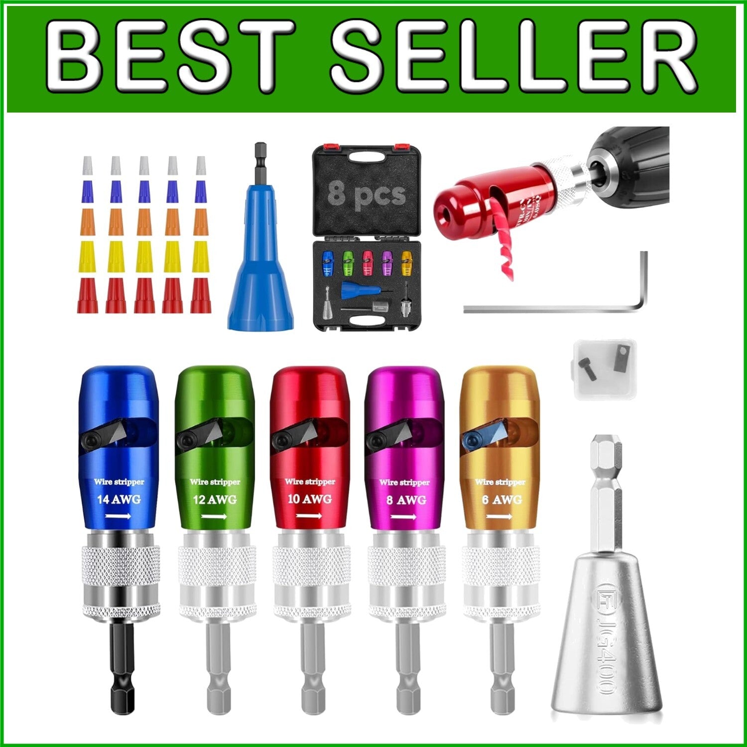 Efficient Wire Stripping Tool and Connector Set for Electricians - 2024 Edition