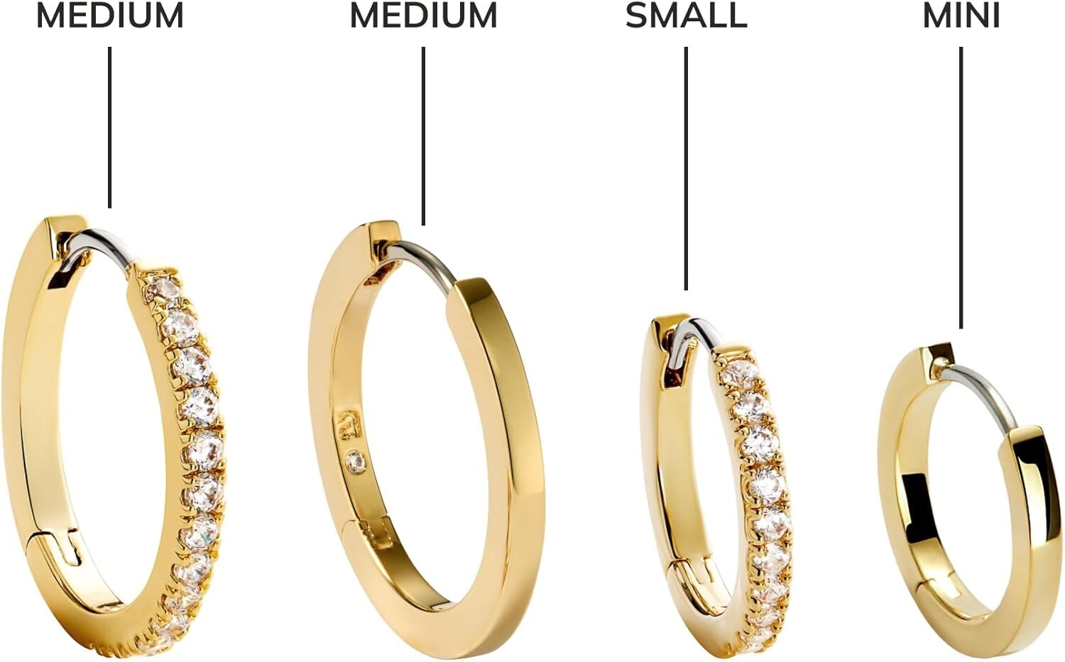 Trendy 14K Gold Plated Huggie Hoop Earrings - Water-Resistant & Tarnish-Free