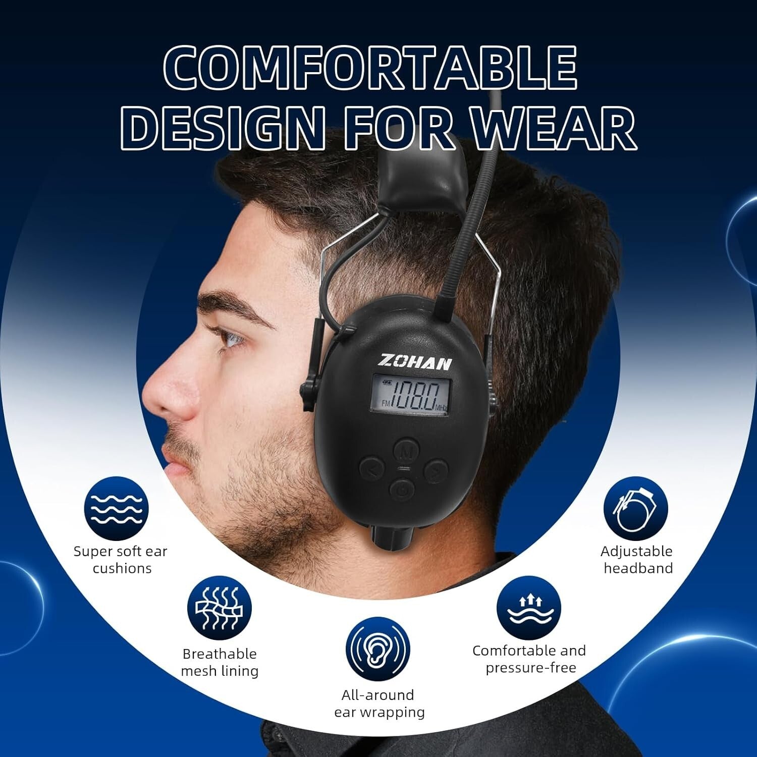 Advanced Noise-Cancelling Headphones with Bluetooth & AM/FM Radio Reception
