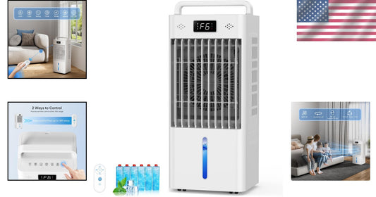 Quiet 3-Gal Evaporative Air Cooler with 6 Speeds – Perfect for Indoor Comfort