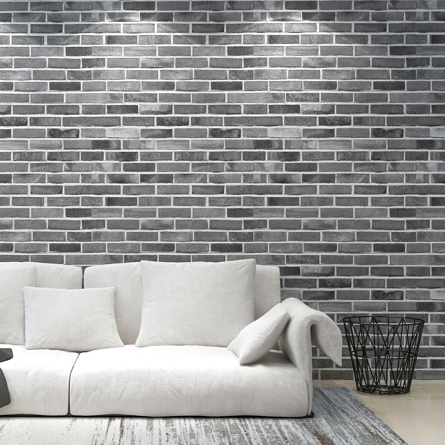 Elegant Faux Brick 3D Wall Panels - 20-Pack Waterproof Peel and Stick Wallpaper