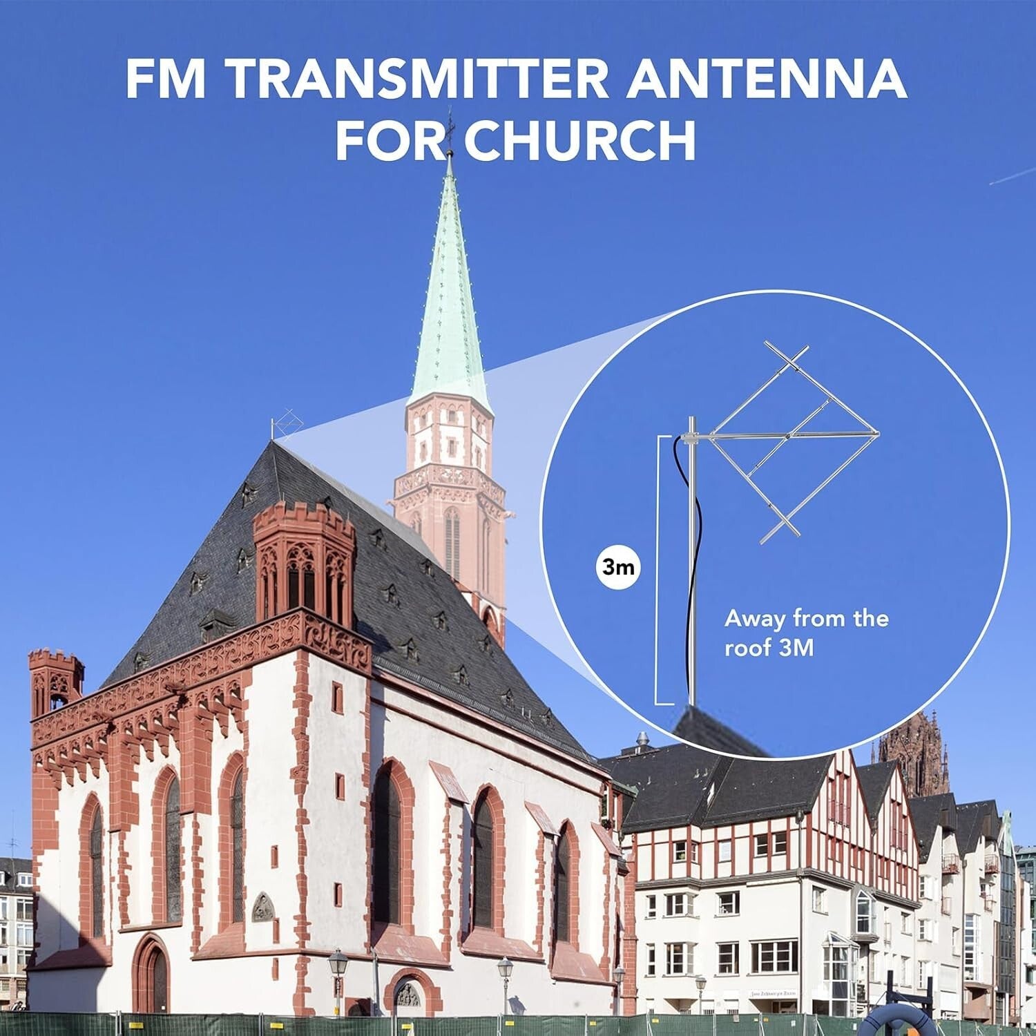 350W Outdoor Circular Polarized Antenna for Enhanced FM Broadcast 87-108MHz