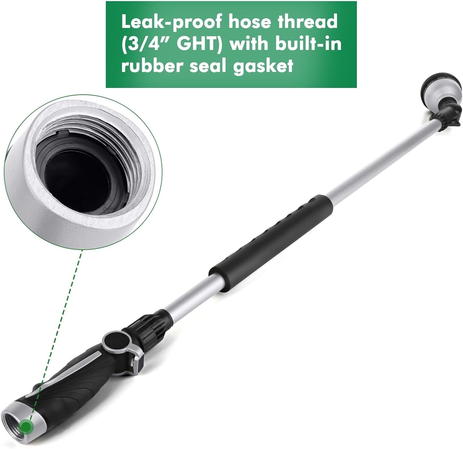 Ergonomic 36" Watering Wand with 10 Spray Patterns - Ideal for Baskets & Plants