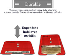 Load image into Gallery viewer, 100 Count Red Heavy-Duty Reusable Envelopes - Secure Currency &amp; Document Storage