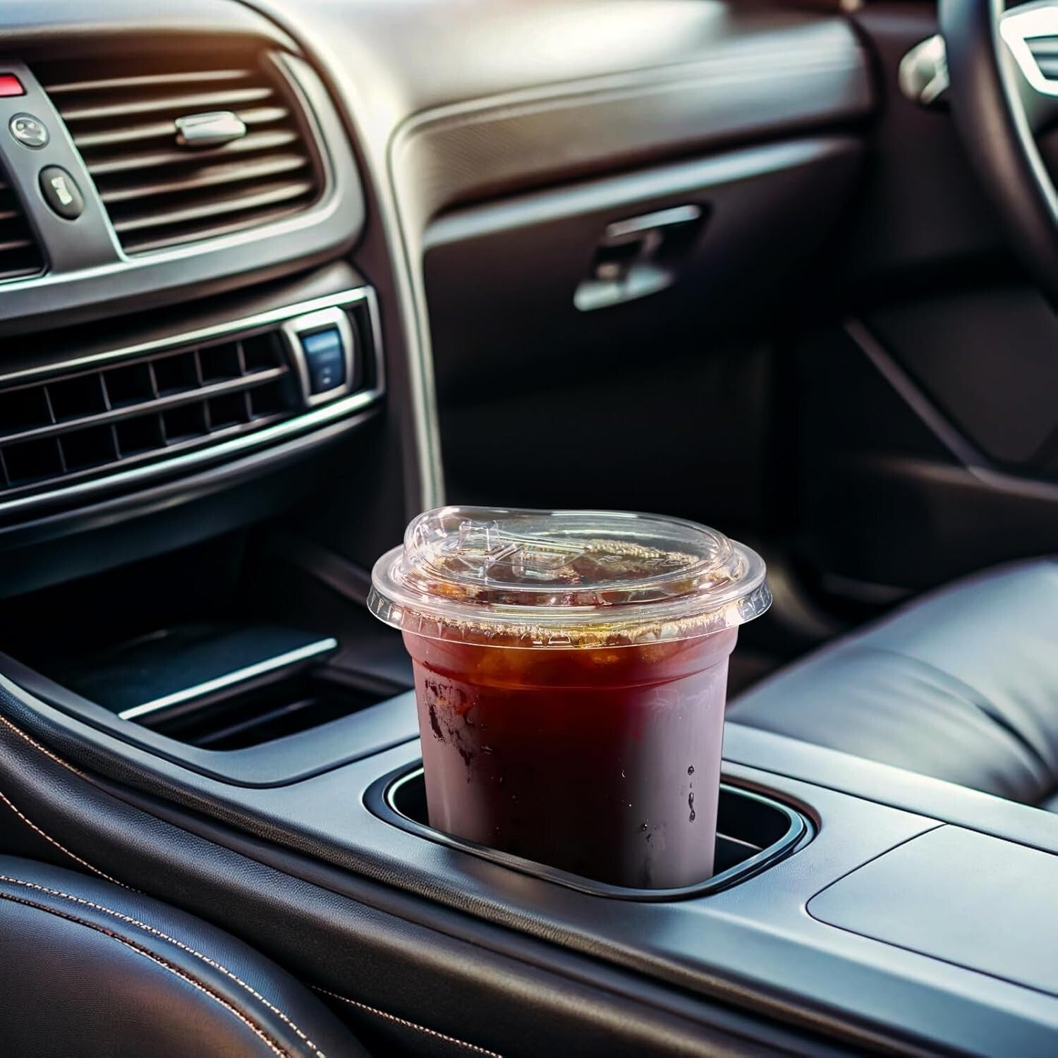 200 Sets of 16 oz Clear Plastic Cups with Strawless Lids - Leak-Proof Design