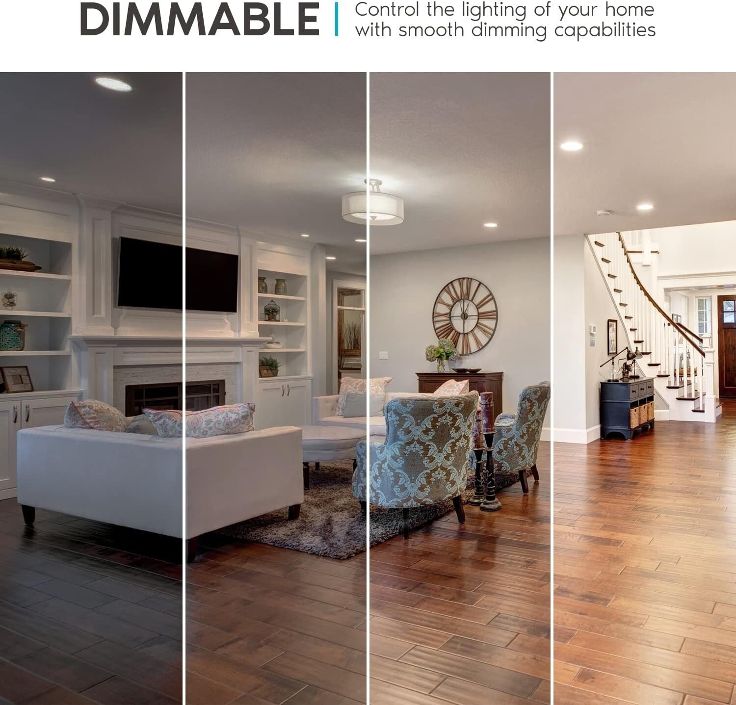 6 Pack Dimmable A19 LED Light Bulbs, 3500K Natural White, Enclosed Fixture Rated