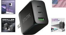 Load image into Gallery viewer, Compact 65W GaN Charger with 3 Ports - Fast Charging for Devices Everywhere