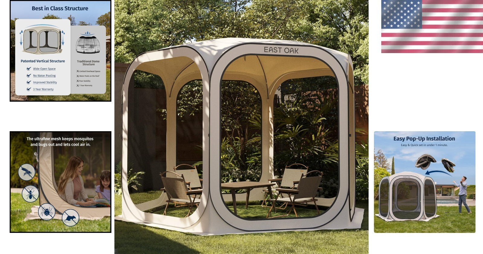 Compact 10x10 FT Pop-Up Screen Room with Carry Bag - Ideal for Family Gatherings