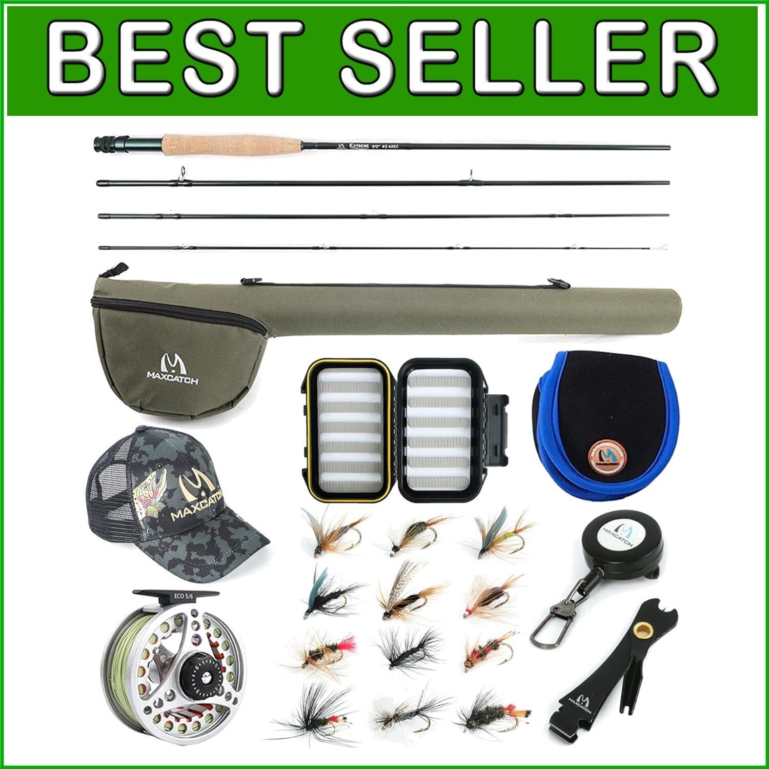Versatile Fly Fishing Starter Kit: 8'6" Graphite Rod, Reel & 12 Flies Included
