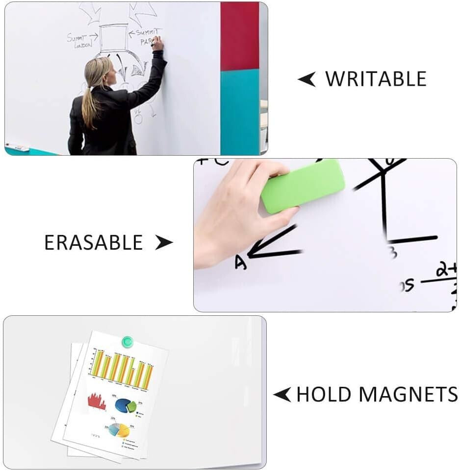 Versatile Magnetic Dry Erase Whiteboard Sticker 60 x 36 inches for All Spaces