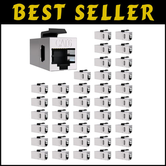 40 Pack Cat6 RJ45 Keystone Jacks - High-Speed Ethernet Couplers for Home Office