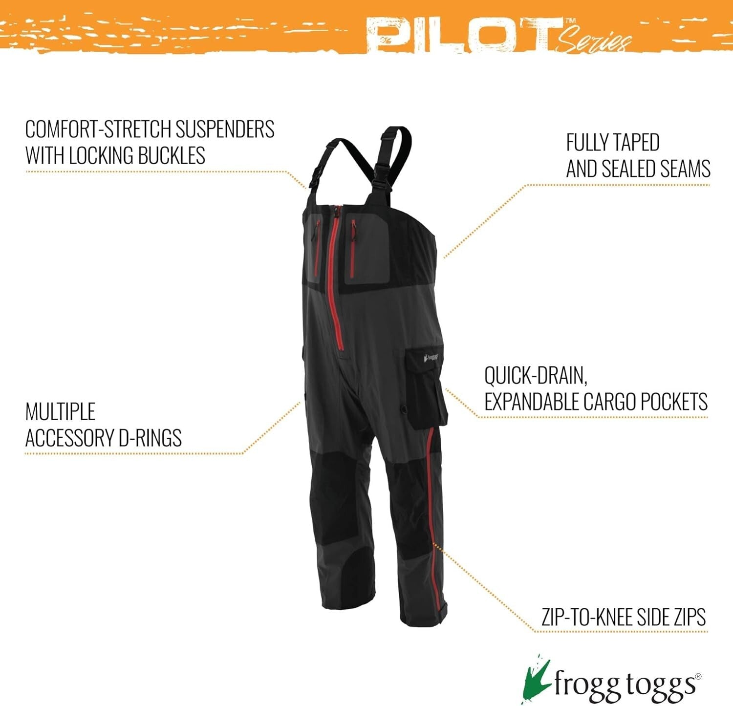 Men's Quick-Access Pilot Rain Bib with Zip Pockets - Fishing & Hunting Essential