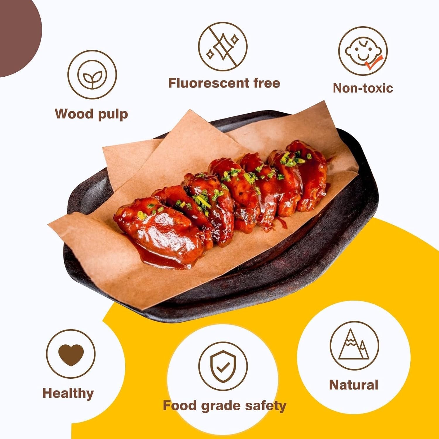 Durable 200Ct Heavy Duty Parchment Paper Sheets, 45gsm for Oven & Microwave