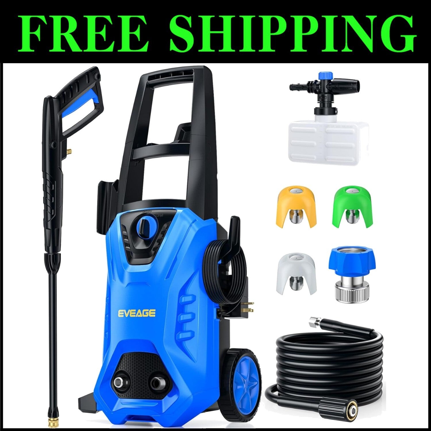 Electric Pressure Washer 4200 PSI - Ultimate 3 Nozzle Cleaning for Cars & Patios
