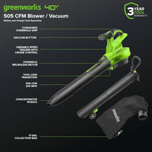 Load image into Gallery viewer, Compact 40V Handheld Leaf Blower/Vacuum - Pro-Grade Performance &amp; Ergonomic Grip