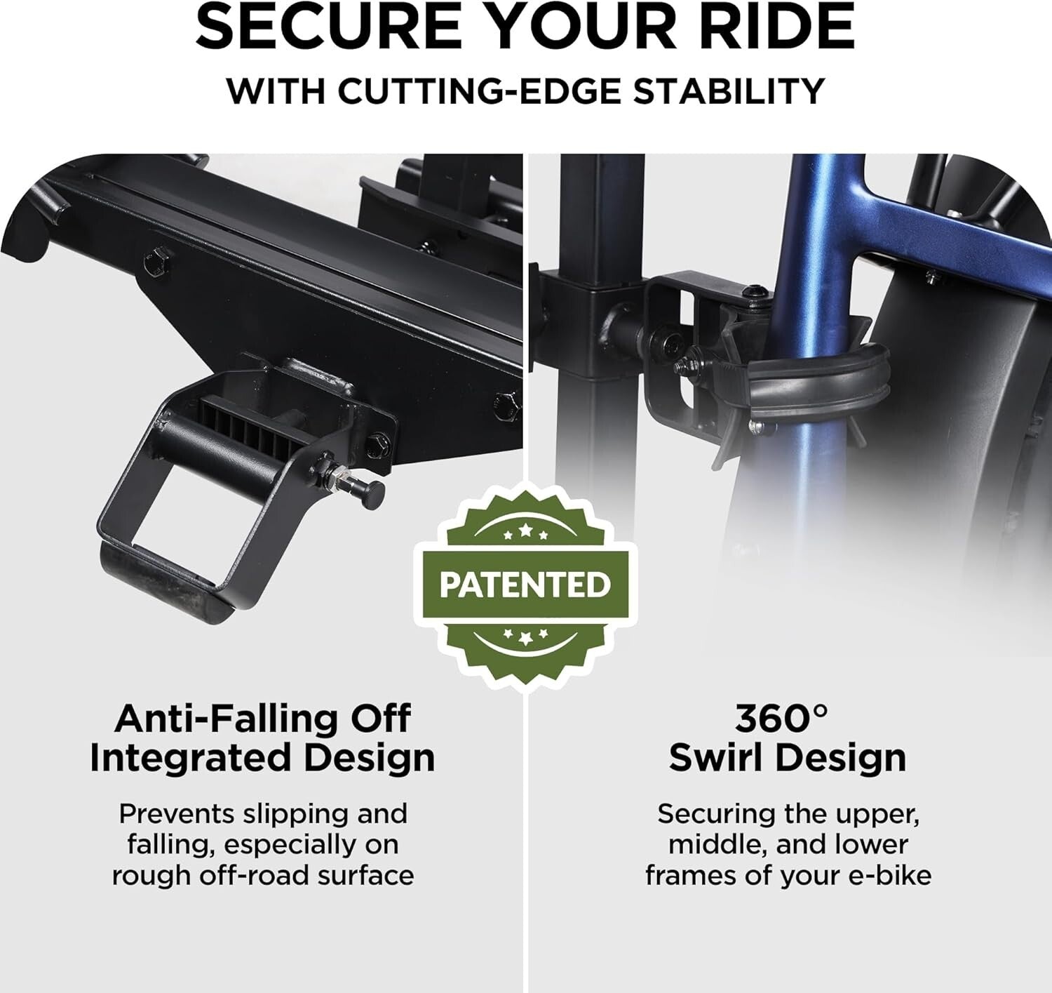 Heavy-Duty 200 lbs Capacity Bike Carrier with Anti-Wobble for 5-Inch Fat Tires