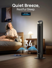 Load image into Gallery viewer, Contemporary Bladeless Tower Fan with Voice Control &amp; 12H Timer, 35dB Quiet