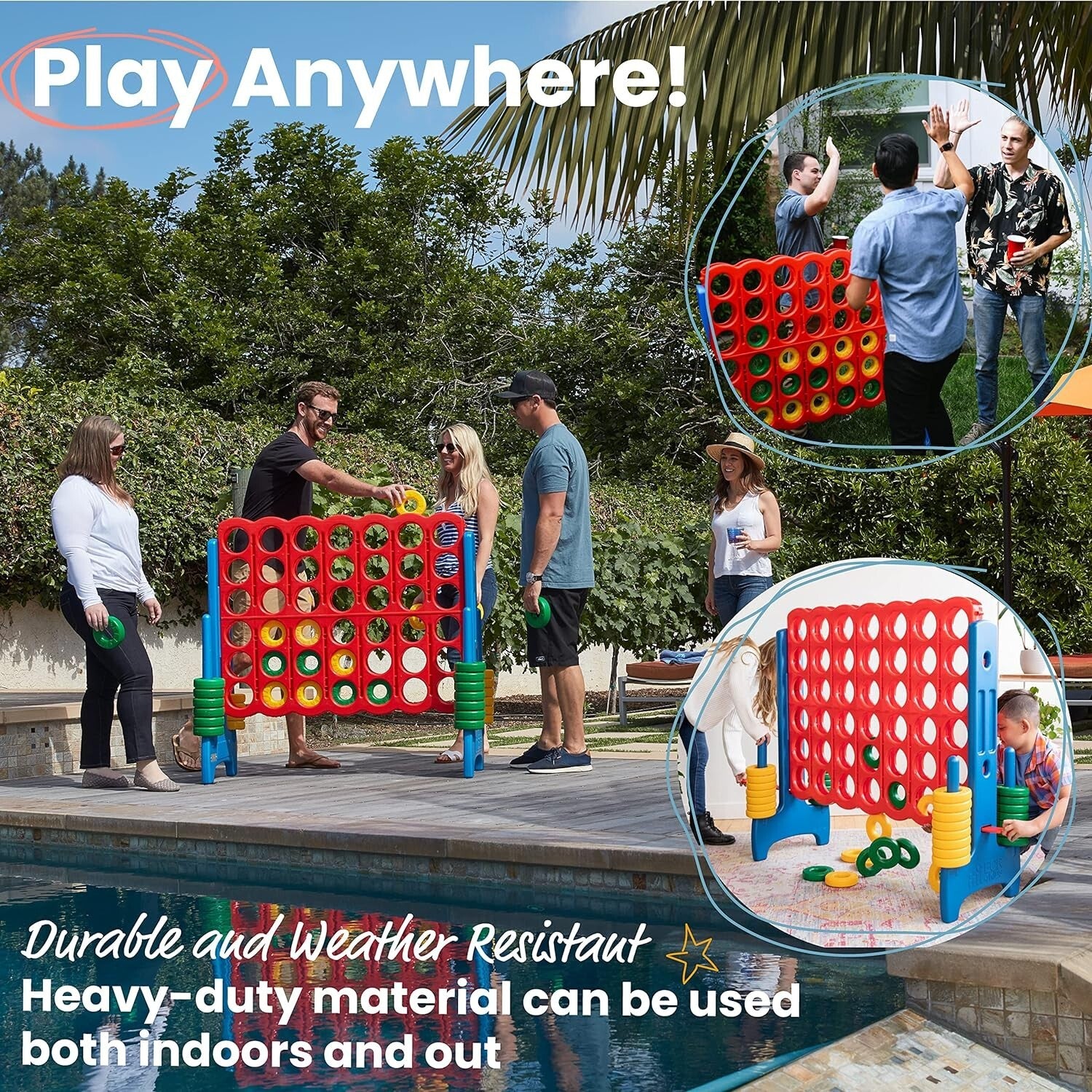 Giant Connect Four Game for Parties - 47 Inch Entertainment for Kids & Adults