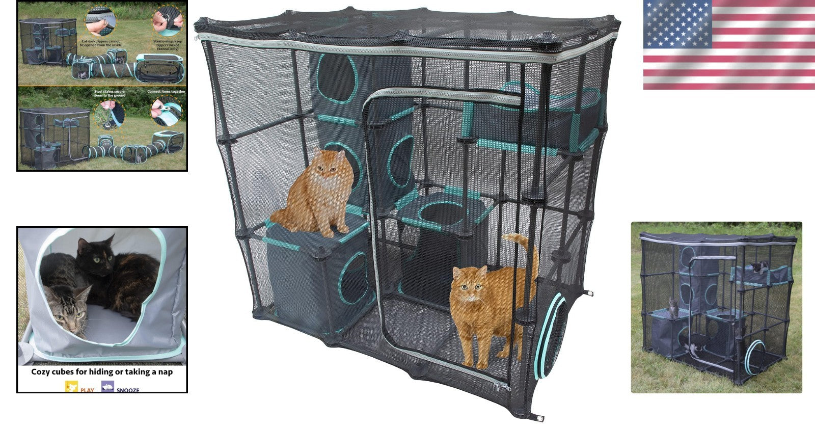 Outdoor Mega Cat Playset - Spacious & Durable Mesh Jungle Gym for Cats