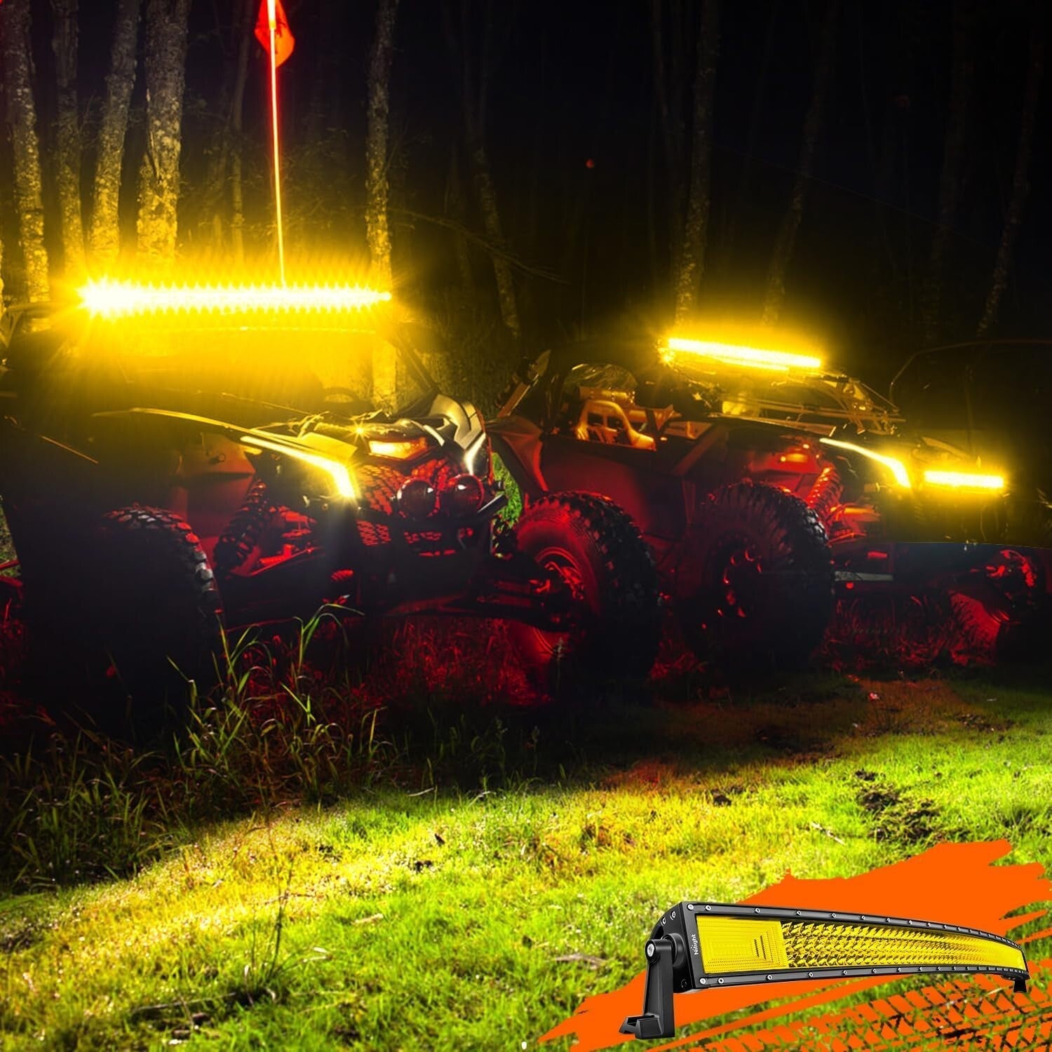 High Power 52-Inch LED Light Bar with Yellow Beam – 783 Chips for Trucks & 4x4s