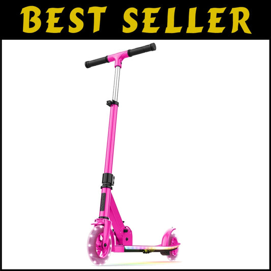Light-Up Kick Scooter with Adjustable Handlebar for Kids - Highlight Pink
