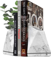 Load image into Gallery viewer, Versatile Non-Slip Bookends in White Marble - Perfect for Kitchen &amp; Office Use